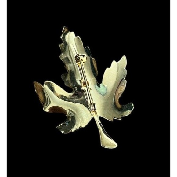 Vintage Gold Tone Maple Leaf Brooch Pin Canada 2-1/2" - Picture 2 of 2